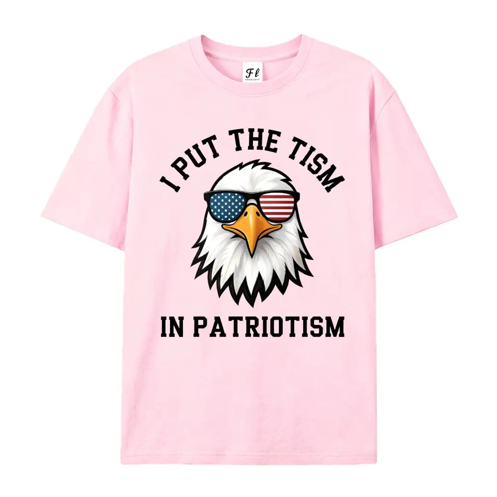 Put The Tism In Patriotism Athletic Eagle T-Shirt Unisex for Daily Wear 2026Funny Christmas Novelty Men's T-Shirt Summer Trendy Streetwear Fashion Top Quality Comfortable Casual Printed T-shirt Pure Cotton