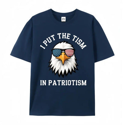 Put The Tism In Patriotism Athletic Eagle T-Shirt Unisex for Daily Wear 2026Funny Christmas Novelty Men's T-Shirt Summer Trendy Streetwear Fashion Top Quality Comfortable Casual Printed T-shirt Pure Cotton