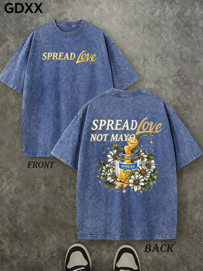 Aphic T-Shirts, Healing Style T-Shirt, Retro Washed T-Shirt, 230g 100% Cotton, Summer Men's Illustrated T-Shirt, Men's Summer Tops.Summer Outfits ZEDX