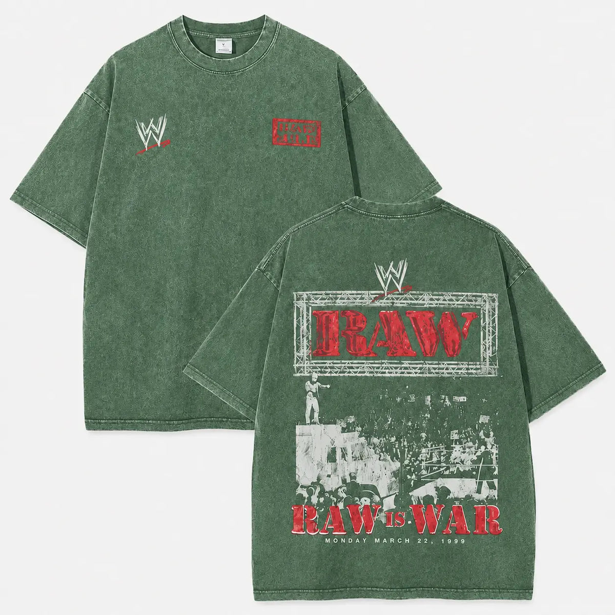 Oversize Shirt WWE RAW Legends Washed Graphic Tee Premium Cotton Oversized Streetwear Short Sleeve Crewneck Soft Comfortable Casual Summer Top Trendy Retro Apparel Daily Outfit Perfect Gift For Wrestling Fans Adult Men