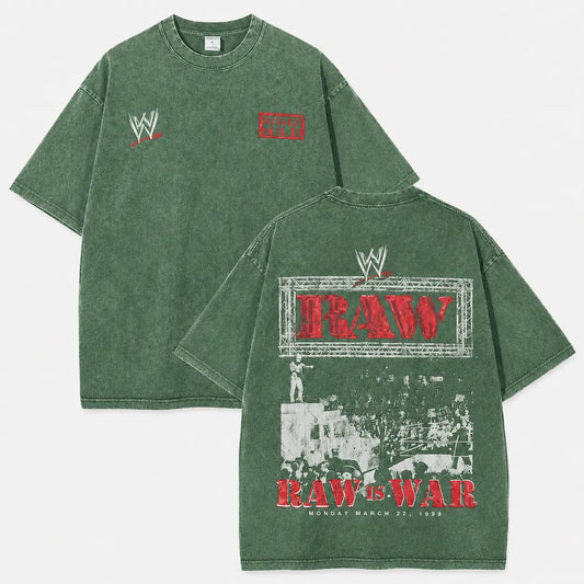 Oversize Shirt WWE RAW Legends Washed Graphic Tee Premium Cotton Oversized Streetwear Short Sleeve Crewneck Soft Comfortable Casual Summer Top Trendy Retro Apparel Daily Outfit Perfect Gift For Wrestling Fans Adult Men