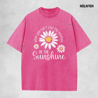 Holafish Women's Acid Washed Vintage Cotton T-Shirt - Unisex Relaxed Fit Shortsleeve Layer Top with Trendy Graphic, Durable Fabric, Pairable with Jeans