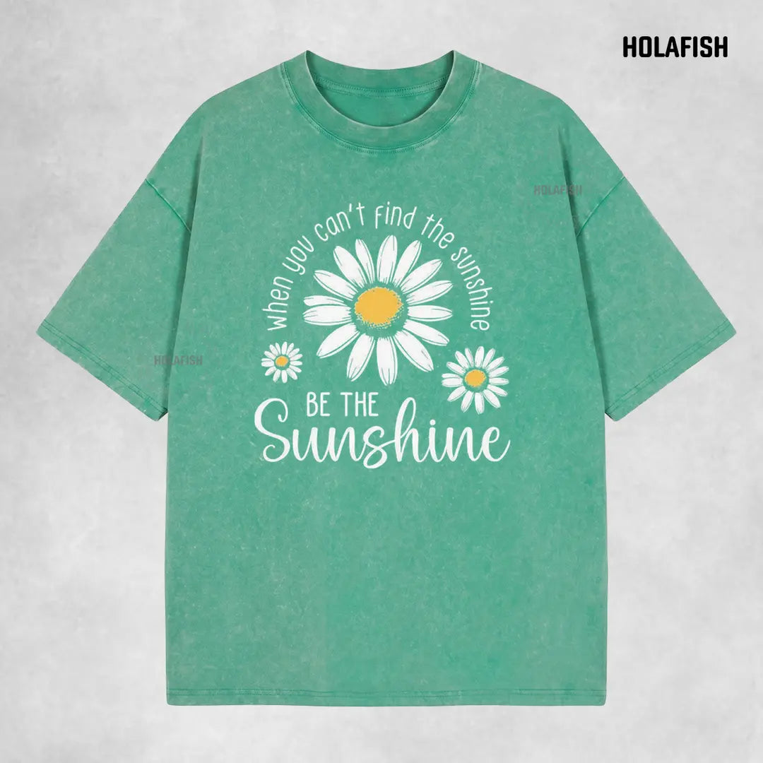 Holafish Women's Acid Washed Vintage Cotton T-Shirt - Unisex Relaxed Fit Shortsleeve Layer Top with Trendy Graphic, Durable Fabric, Pairable with Jeans