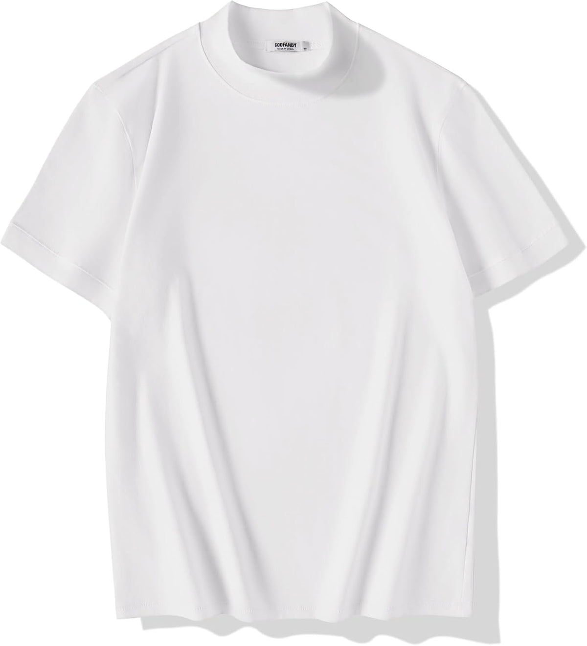 COOFANDY Mens Mock Turtleneck Shirts Casual Premium Cotton Short Sleeve Shirt Basic Half Neck T-Shirts