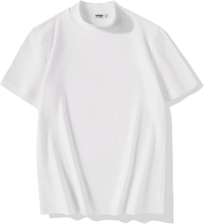 COOFANDY Mens Mock Turtleneck Shirts Casual Premium Cotton Short Sleeve Shirt Basic Half Neck T-Shirts