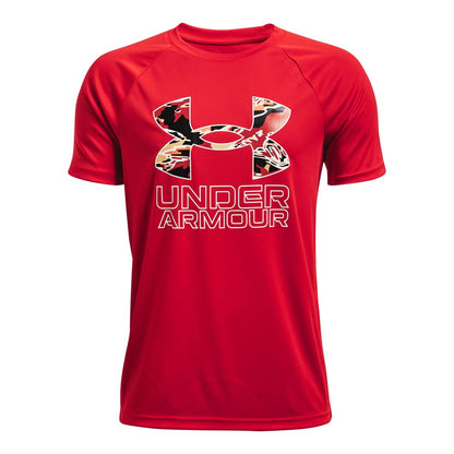 Under Armour Boys' Tech Hybrid Printed Fill Short-Sleeve T-Shirt