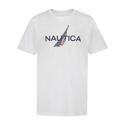 Nautica Boys' Short Sleeve J-Class Logo Crew Neck T-Shirt, Soft, Comfortable, Relaxed Fit