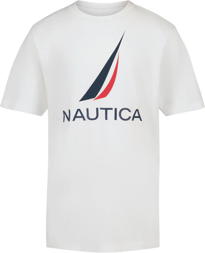 Nautica Boys' Short Sleeve J-Class Logo Crew Neck T-Shirt, Soft, Comfortable, Relaxed Fit