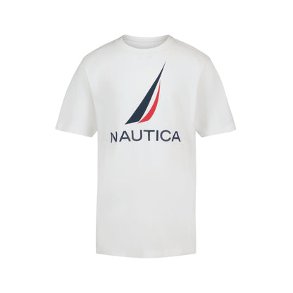 Nautica Boys' Short Sleeve J-Class Logo Crew Neck T-Shirt, Soft, Comfortable, Relaxed Fit