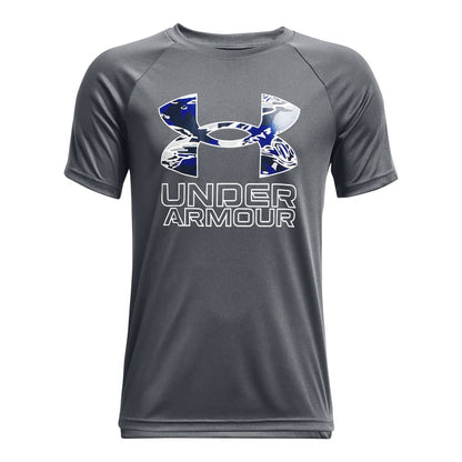 Under Armour Boys' Tech Hybrid Printed Fill Short-Sleeve T-Shirt