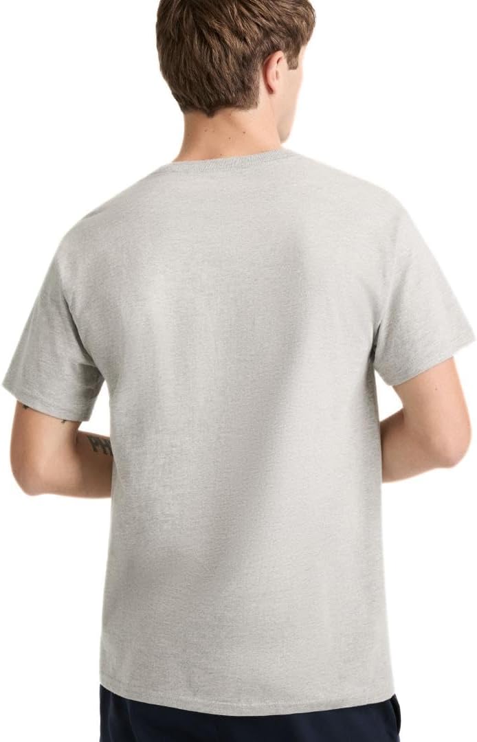 Champion Men's Graphic Short Sleeve T-Shirt, Standard Fit, Classic Script Logo, Midweight 100% Cotton