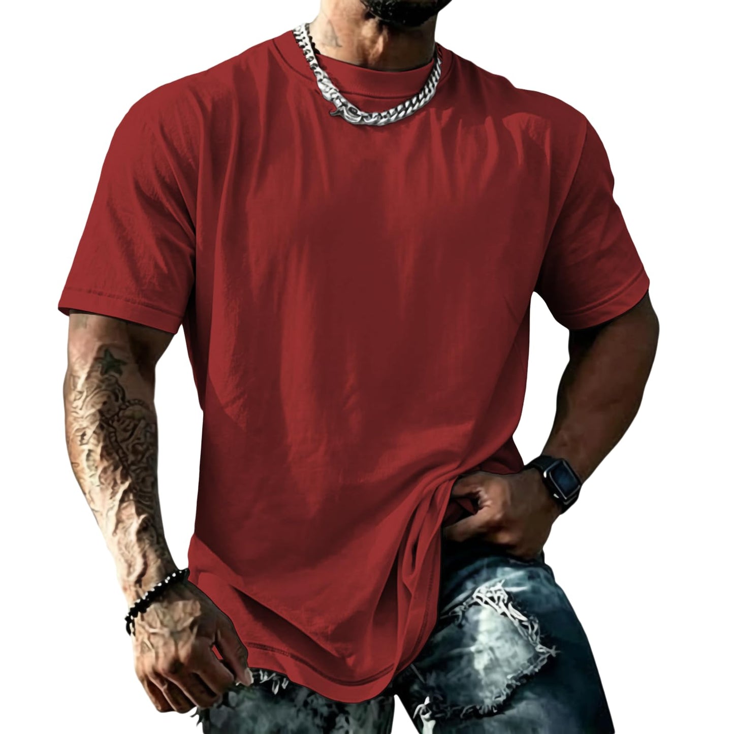 domirica Mens Muscle Fit Short Sleeve T Shirts Gym Workout Crewneck Novelty Print Quick Dry Athletic Shirt