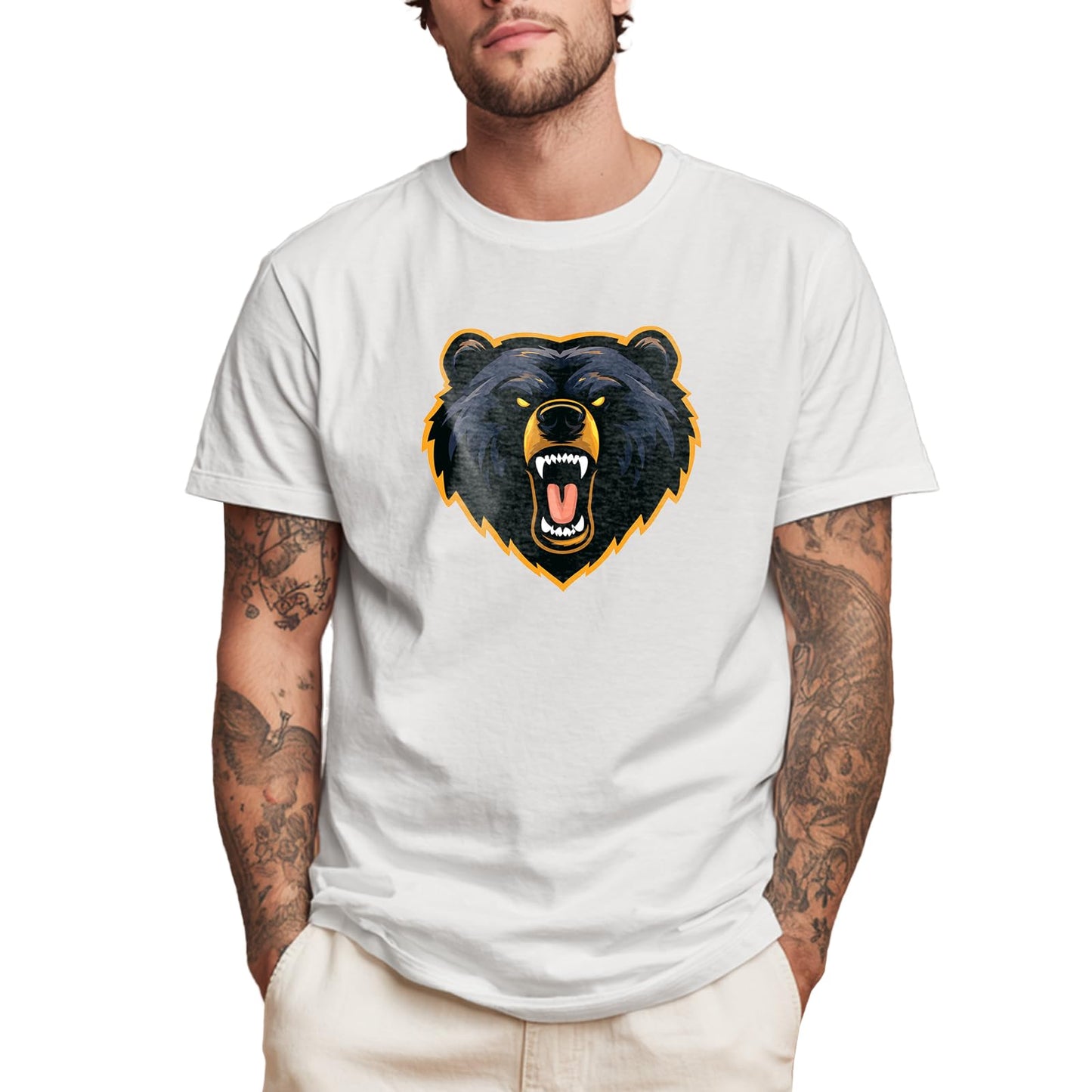 domirica Men's Solid 100% Cotton Graphic Short Sleeve Crewneck Big and Tall Summer Breathable Quick Dry Gym Casual Top