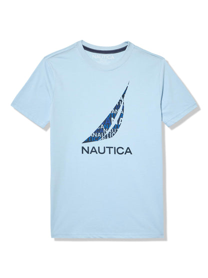 Nautica Boys' Short Sleeve J-Class Logo Crew Neck T-Shirt, Soft, Comfortable, Relaxed Fit