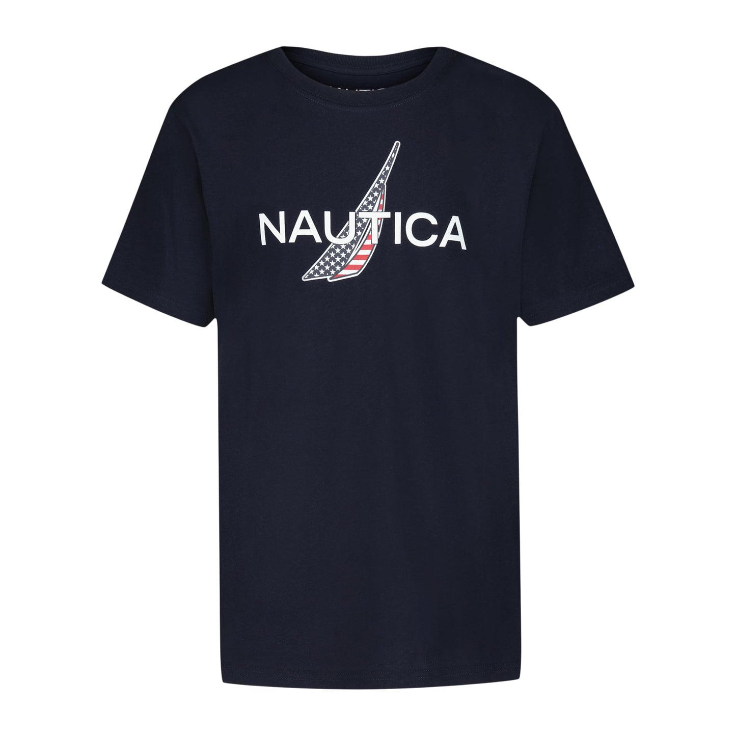 Nautica Boys' Short Sleeve J-Class Logo Crew Neck T-Shirt, Soft, Comfortable, Relaxed Fit