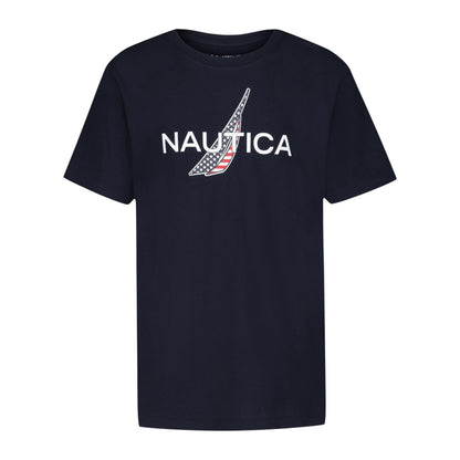 Nautica Boys' Short Sleeve J-Class Logo Crew Neck T-Shirt, Soft, Comfortable, Relaxed Fit