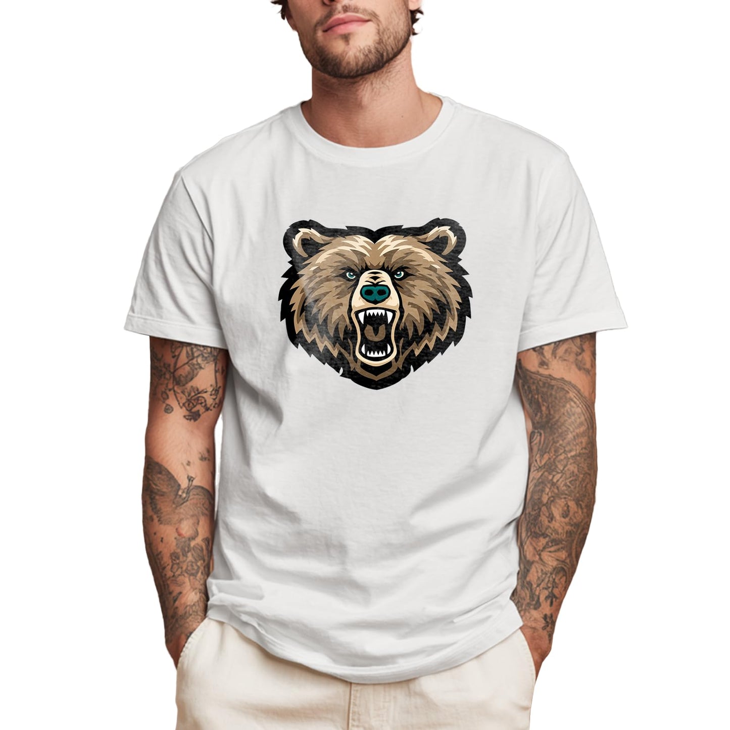 domirica Men's Solid 100% Cotton Graphic Short Sleeve Crewneck Big and Tall Summer Breathable Quick Dry Gym Casual Top