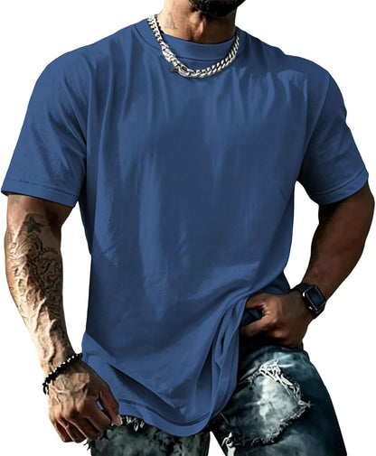 domirica Mens Muscle Fit Short Sleeve T Shirts Gym Workout Crewneck Novelty Print Quick Dry Athletic Shirt