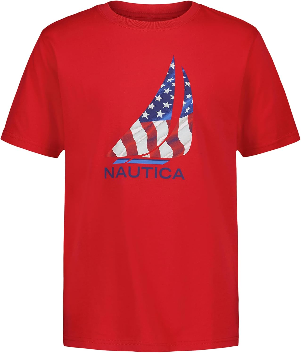 Nautica Boys' Short Sleeve J-Class Logo Crew Neck T-Shirt, Soft, Comfortable, Relaxed Fit