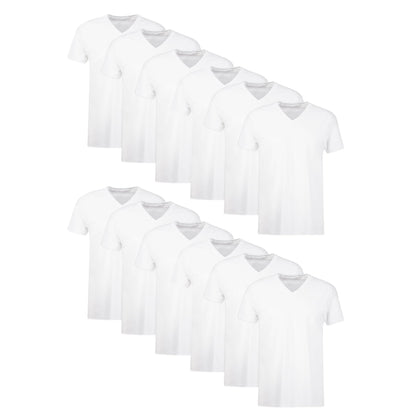 Hanes Men's Undershirts T-Shirt Pack, V-Neck Cotton Tees for Men, Moisture-Wicking, Odor Control, White Multi-Pack