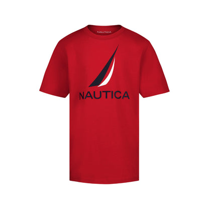 Nautica Boys' Short Sleeve J-Class Logo Crew Neck T-Shirt, Soft, Comfortable, Relaxed Fit