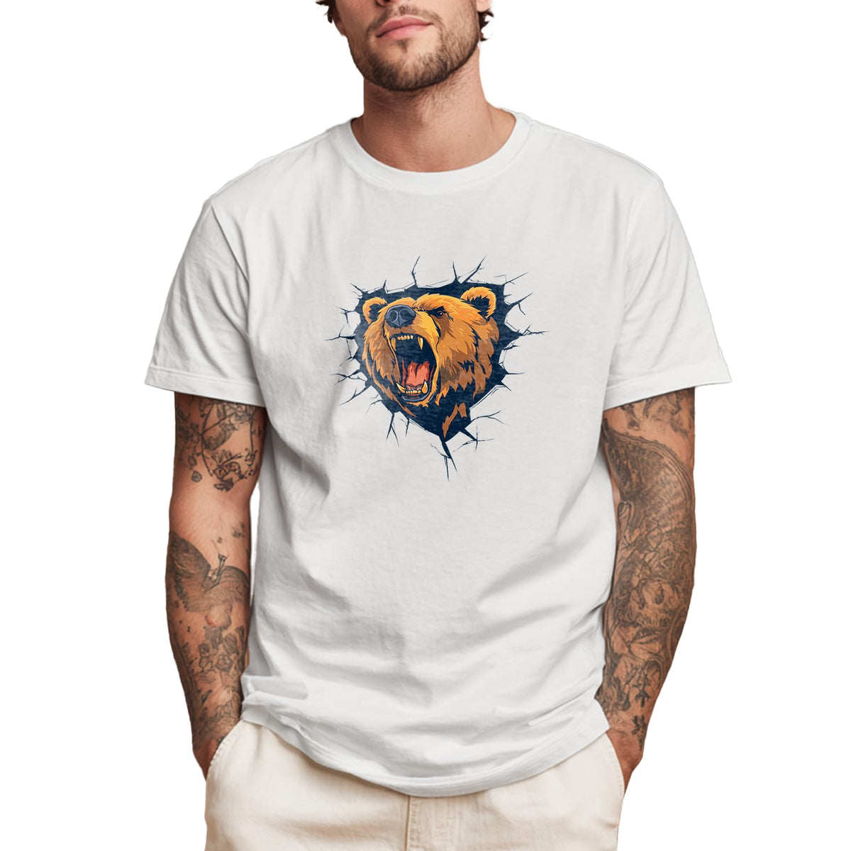 domirica Men's Solid 100% Cotton Graphic Short Sleeve Crewneck Big and Tall Summer Breathable Quick Dry Gym Casual Top