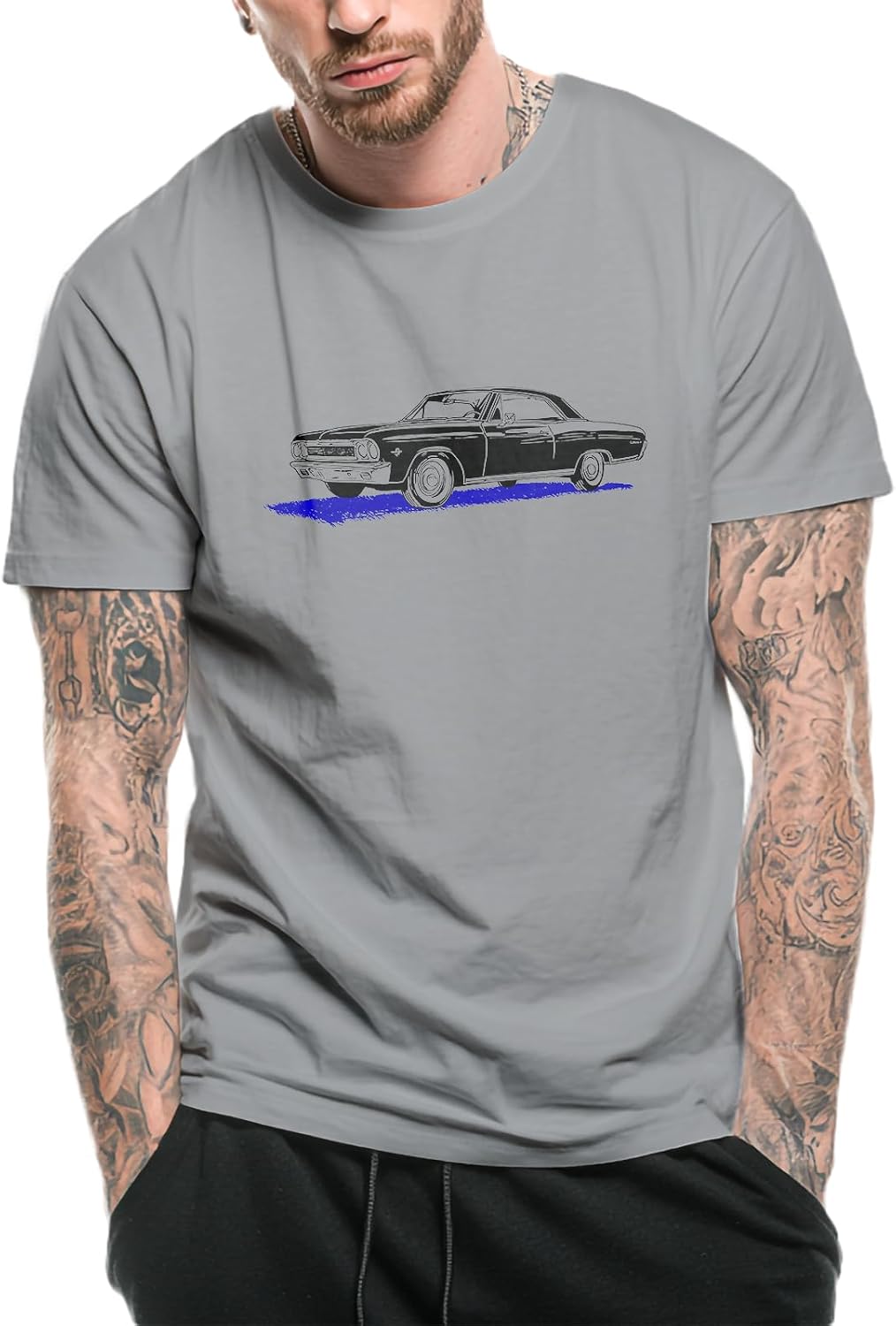 domirica Men's Solid 100% Cotton Graphic Short Sleeve Crewneck Big and Tall Summer Breathable Quick Dry Gym Casual Top