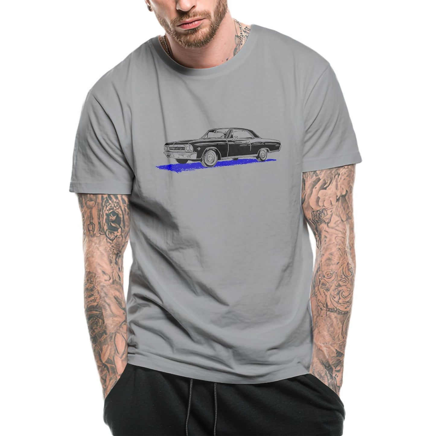 domirica Men's Solid 100% Cotton Graphic Short Sleeve Crewneck Big and Tall Summer Breathable Quick Dry Gym Casual Top