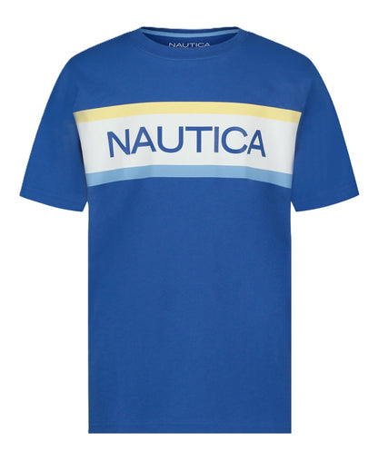 Nautica Boys' Short Sleeve J-Class Logo Crew Neck T-Shirt, Soft, Comfortable, Relaxed Fit