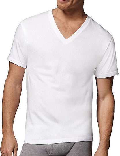 Hanes Men's Undershirts T-Shirt Pack, V-Neck Cotton Tees for Men, Moisture-Wicking, Odor Control, White Multi-Pack