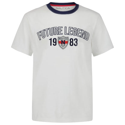 Nautica Boys' Short Sleeve J-Class Logo Crew Neck T-Shirt, Soft, Comfortable, Relaxed Fit