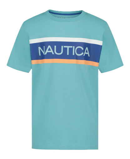Nautica Boys' Short Sleeve J-Class Logo Crew Neck T-Shirt, Soft, Comfortable, Relaxed Fit