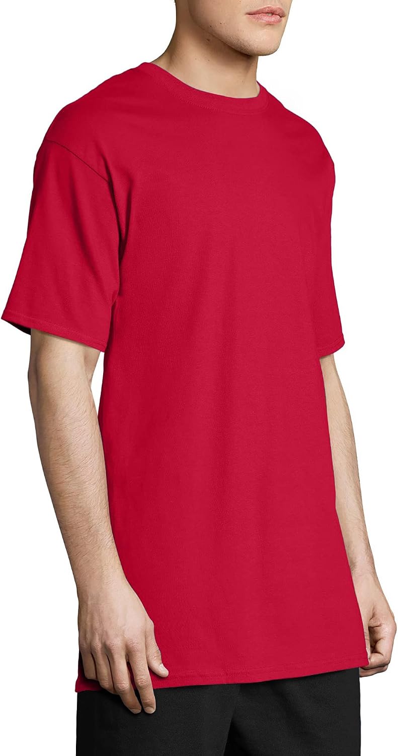 Hanes Men's Beefy-T T-Shirt, Heavyweight Cotton T-Shirts for Men, 1 or 2 Pack, Men's Tees (Tall