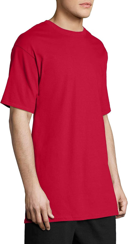 Hanes Men's Beefy-T T-Shirt, Heavyweight Cotton T-Shirts for Men, 1 or 2 Pack, Men's Tees (Tall