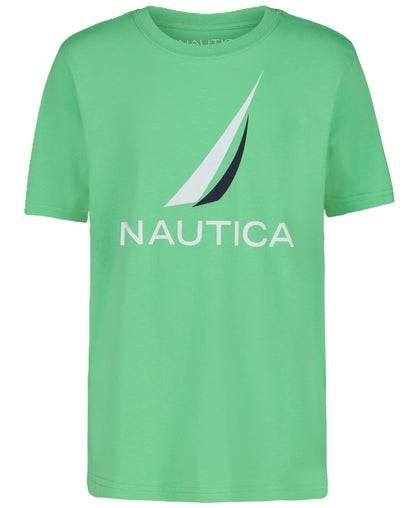 Nautica Boys' Short Sleeve J-Class Logo Crew Neck T-Shirt, Soft, Comfortable, Relaxed Fit