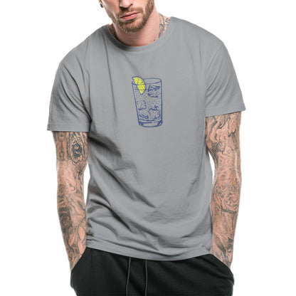 domirica Men's Solid 100% Cotton Graphic Short Sleeve Crewneck Big and Tall Summer Breathable Quick Dry Gym Casual Top