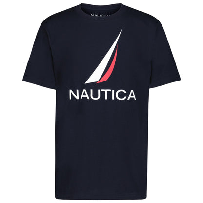Nautica Boys' Short Sleeve J-Class Logo Crew Neck T-Shirt, Soft, Comfortable, Relaxed Fit