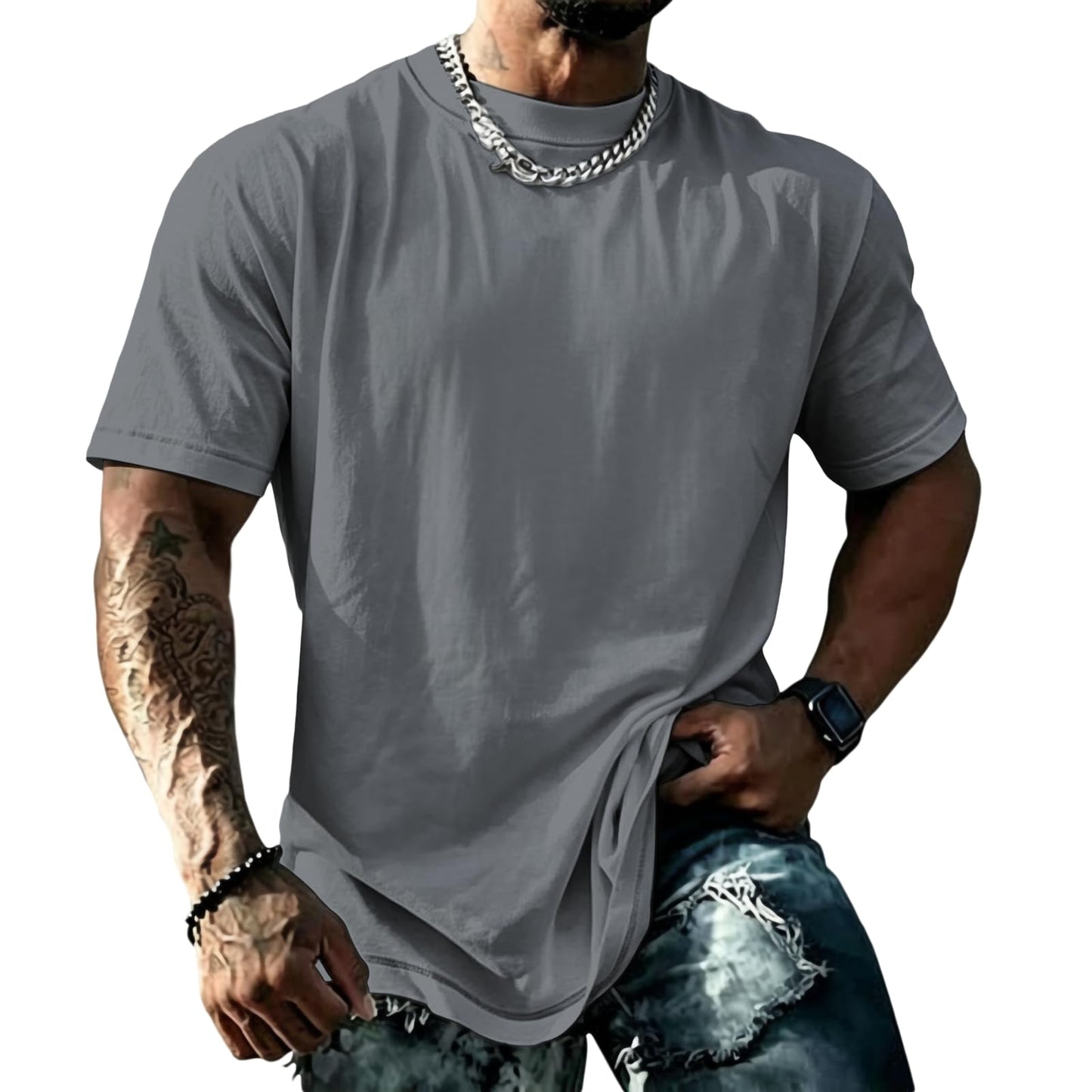domirica Mens Muscle Fit Short Sleeve T Shirts Gym Workout Crewneck Novelty Print Quick Dry Athletic Shirt