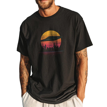 domirica Men's Solid 100% Cotton Graphic Short Sleeve Crewneck Big and Tall Summer Breathable Quick Dry Gym Casual Top