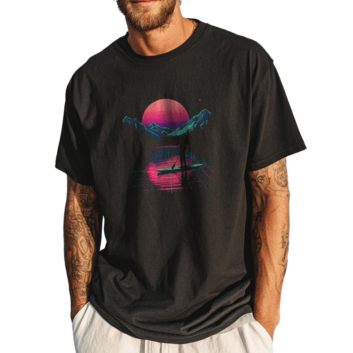 domirica Men's Solid 100% Cotton Graphic Short Sleeve Crewneck Big and Tall Summer Breathable Quick Dry Gym Casual Top