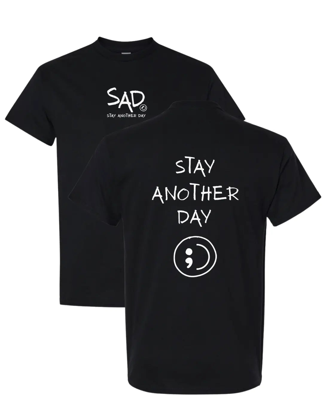 Stay Another Day Men's Graphic Cotton T-Shirt, Casual Streetwear Crewneck with Minimalist Style for Mental Health Awareness
