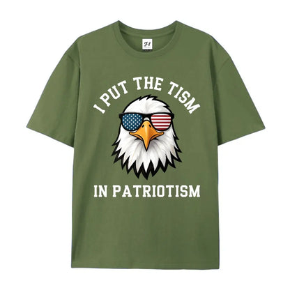 Put The Tism In Patriotism Athletic Eagle T-Shirt Unisex for Daily Wear 2026Funny Christmas Novelty Men's T-Shirt Summer Trendy Streetwear Fashion Top Quality Comfortable Casual Printed T-shirt Pure Cotton