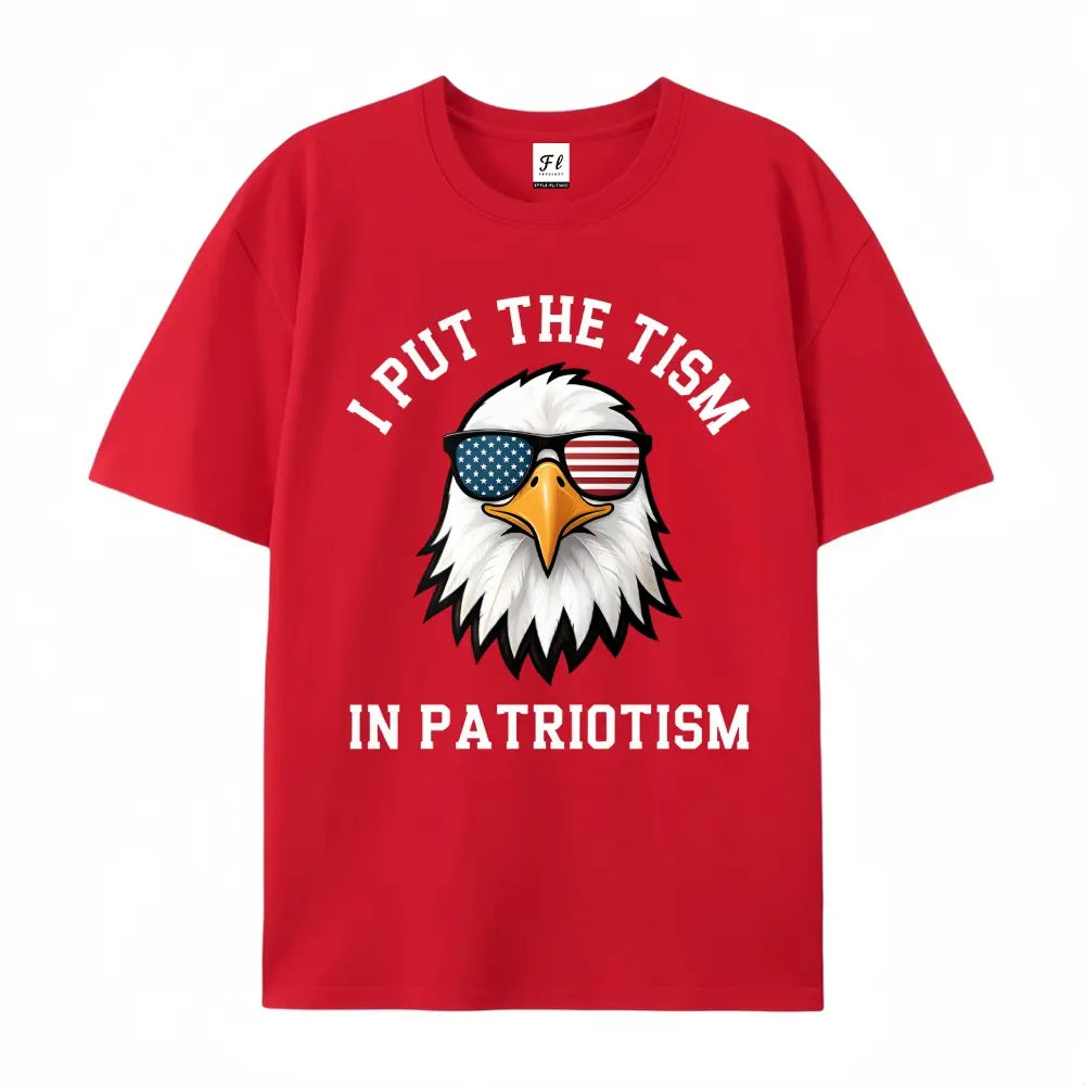 Put The Tism In Patriotism Athletic Eagle T-Shirt Unisex for Daily Wear 2026Funny Christmas Novelty Men's T-Shirt Summer Trendy Streetwear Fashion Top Quality Comfortable Casual Printed T-shirt Pure Cotton