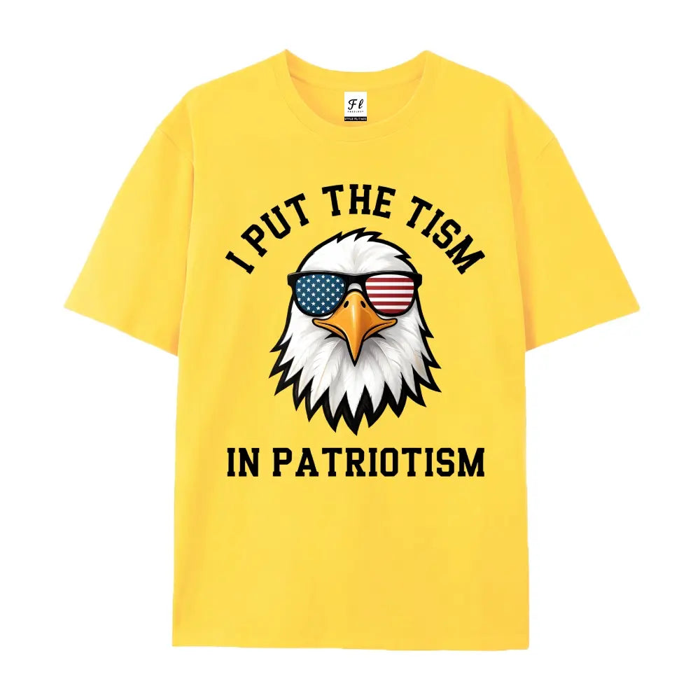 Put The Tism In Patriotism Athletic Eagle T-Shirt Unisex for Daily Wear 2026Funny Christmas Novelty Men's T-Shirt Summer Trendy Streetwear Fashion Top Quality Comfortable Casual Printed T-shirt Pure Cotton