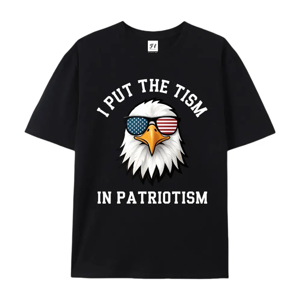 Put The Tism In Patriotism Athletic Eagle T-Shirt Unisex for Daily Wear 2026Funny Christmas Novelty Men's T-Shirt Summer Trendy Streetwear Fashion Top Quality Comfortable Casual Printed T-shirt Pure Cotton