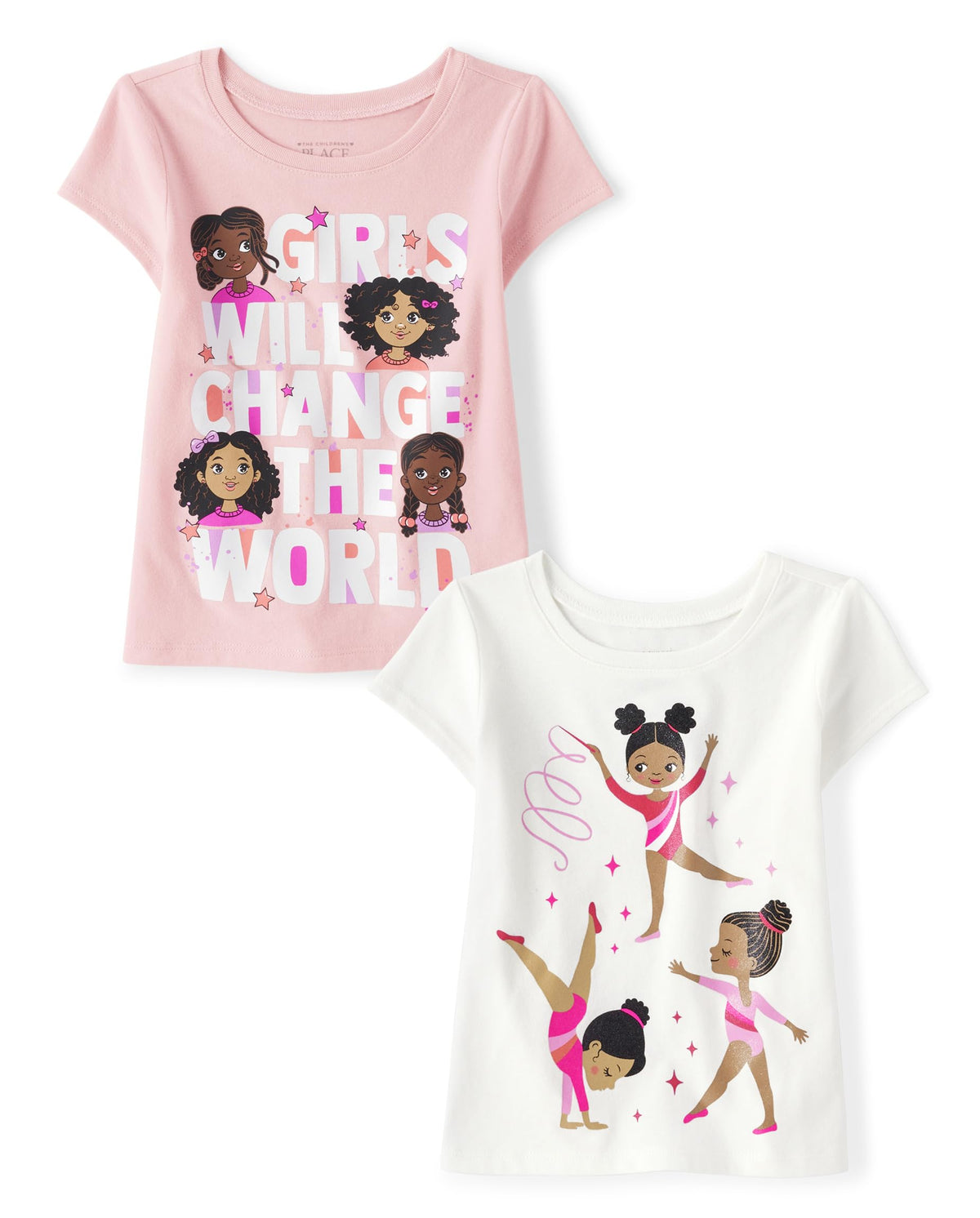 The Children's Place Baby Girls' and Toddler Unicorns,Butterflies,Trends Short Sleeve Graphic T-Shirts,3 Pack