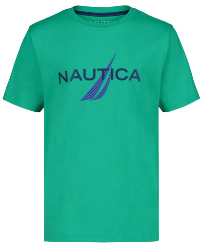 Nautica Boys' Short Sleeve J-Class Logo Crew Neck T-Shirt, Soft, Comfortable, Relaxed Fit