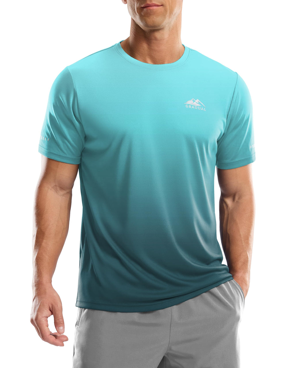 Men's UPF 50+ Sun Protection Dry Fit Workout T-Shirts Rash Guard Swim Shirts Moisture Wicking Tee for Athletic, Beach, Hiking