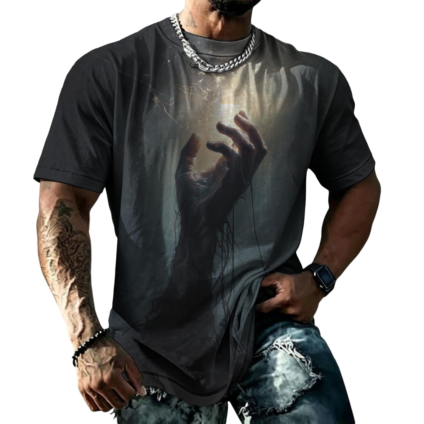 domirica Mens Muscle Fit Short Sleeve T Shirts Gym Workout Crewneck Novelty Print Quick Dry Athletic Shirt