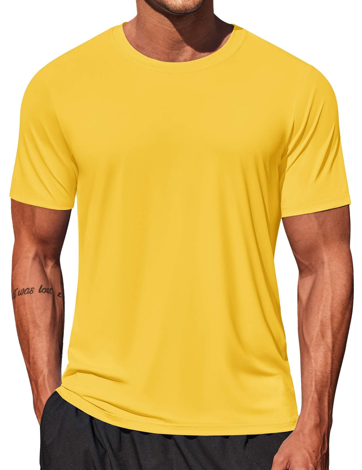 COOFANDY Men's Swim Shirt Short Sleeve UPF 50+ Sun Shirt Rash Guard T-Shirts Quick Dry Beach Shirts Breathable